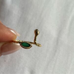 Emerald & gold midi ring